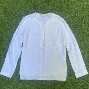 Stella McCartney Arlesa Crepe Zip Detail Blouse in Off White Size 36